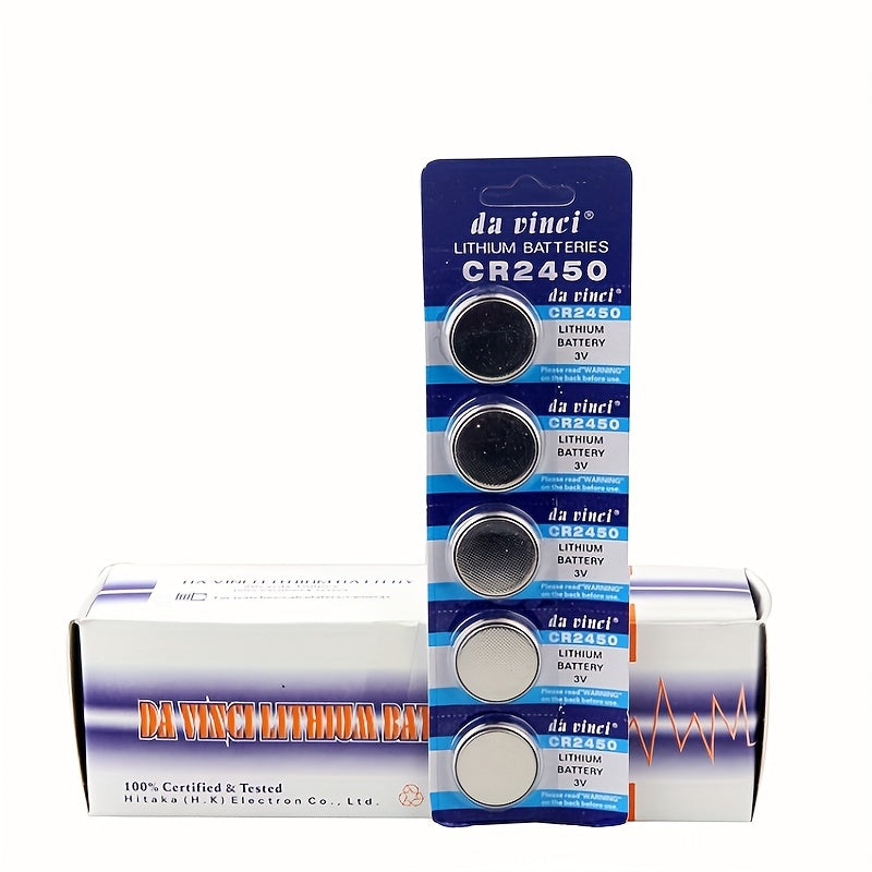 5pcs CR2450 3V Lithium Coin Cell Batteries