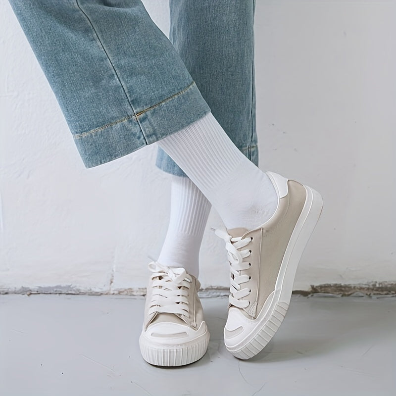 6 Pairs Breathable Mid Tube Women's Socks