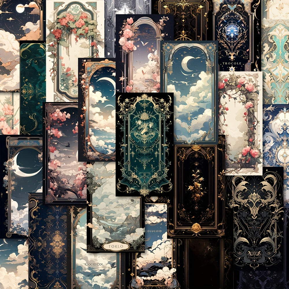 48pcs Baroque Tarot Card Style Stickers Pack for Laptop Luggage Notebook