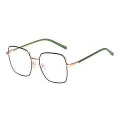Square Anti Light Glasses for Women Men Students Metal Nearsighted Myopia