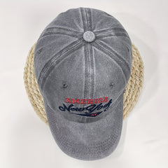YORK Embroidery Baseball Cap Vintage Washed Distressed Cotton Dad Hat Unisex
