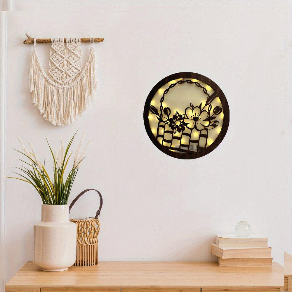 LED Fairy Tale Story Shape Retro Wooden Sign Wall Lamp