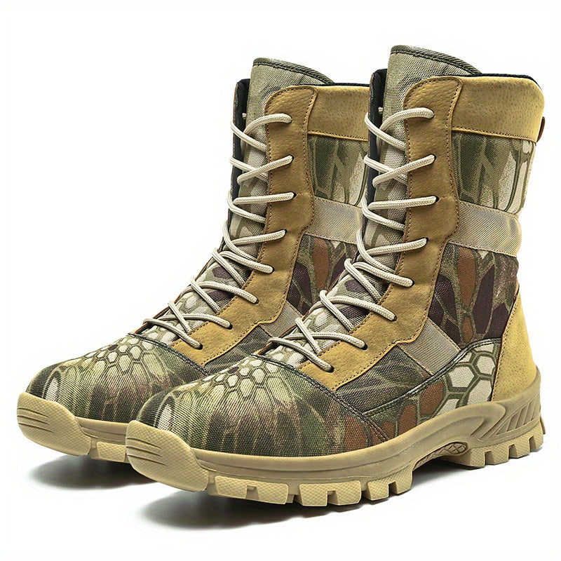 Men's Combat High Boots Non Slip Lace Up Hiking Shoes