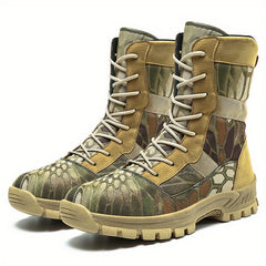 Men's Combat High Boots Non Slip Lace Up Hiking Shoes
