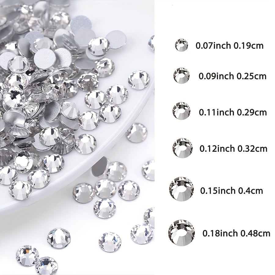 1440pcs Clear Flatback Rhinestones for Crafts Nail Decorations Gems