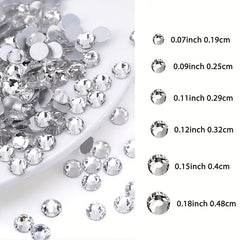 1440pcs Clear Flatback Rhinestones for Crafts Nail Decorations Gems