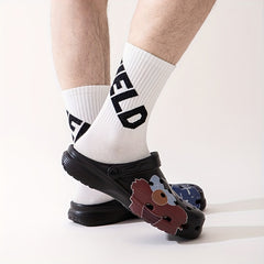 Men's Cartoon Print Platform Clogs