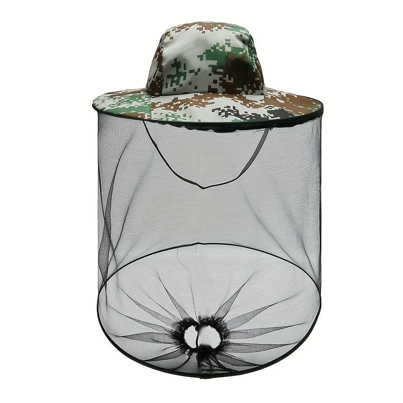 Unisex SunShade Large Brim Hat with Mosquito Protection