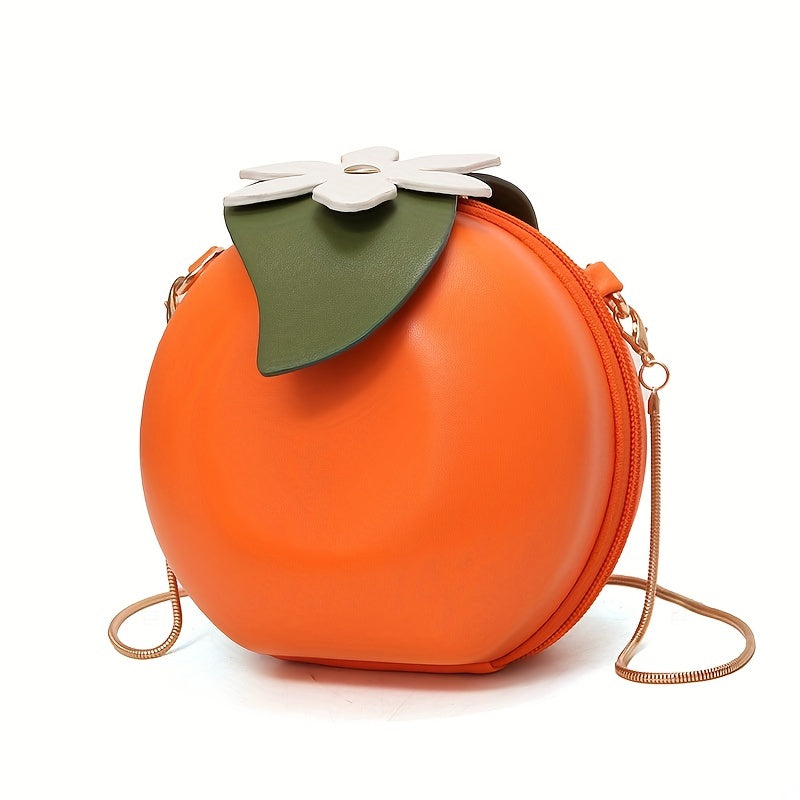 Orange Shape Crossbody Bag Funny Chain Shoulder Small Purses Handbags