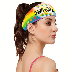 Rainbow Elastic Sports Headband for Women