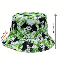 Versatile Sunshade Bucket Hat With Panda Print for Men Women Daily Shopping