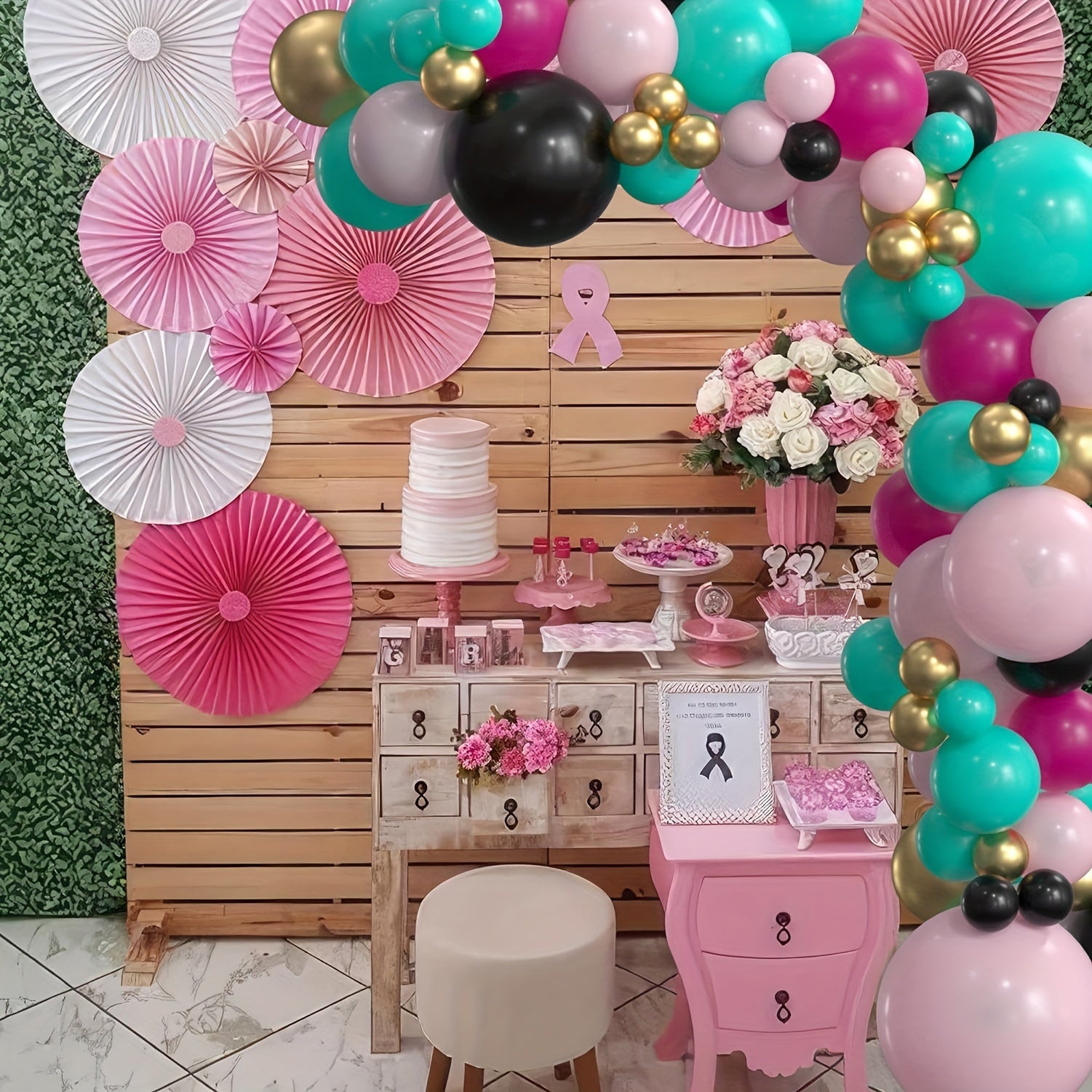 124pcs Demon Theme Balloons Set Princess Tea Party Decoration