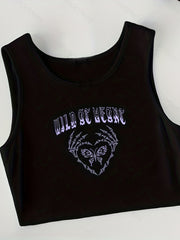 Graphic Print Tank Top 3 Pack Sexy Slim Crew Neck Summer Sleeveless Top Women's