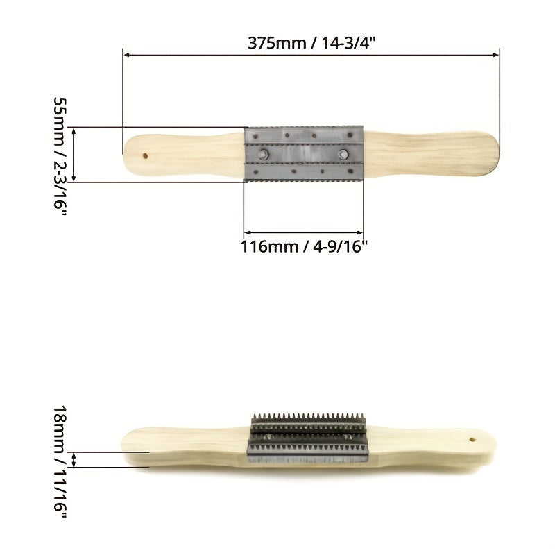 Polishing Wheel Rake 15 with Wooden Handle and Stainless Steel Rake