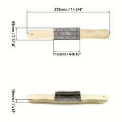 Polishing Wheel Rake 15 with Wooden Handle and Stainless Steel Rake