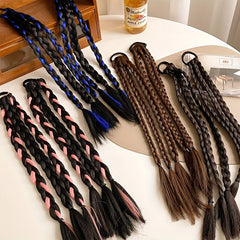 Synthetic Braided Ponytail Extensions Y2K Hairpiece for Women Girls