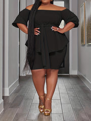  Off Shoulder Top & Shorts 2 Piece Set