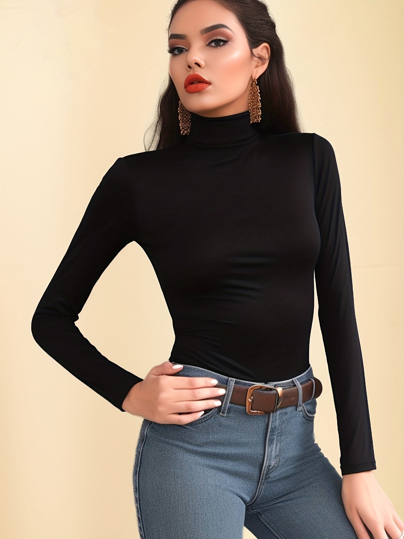 Turtleneck Thermal Underwear Slim Fit Top Women's Lingerie