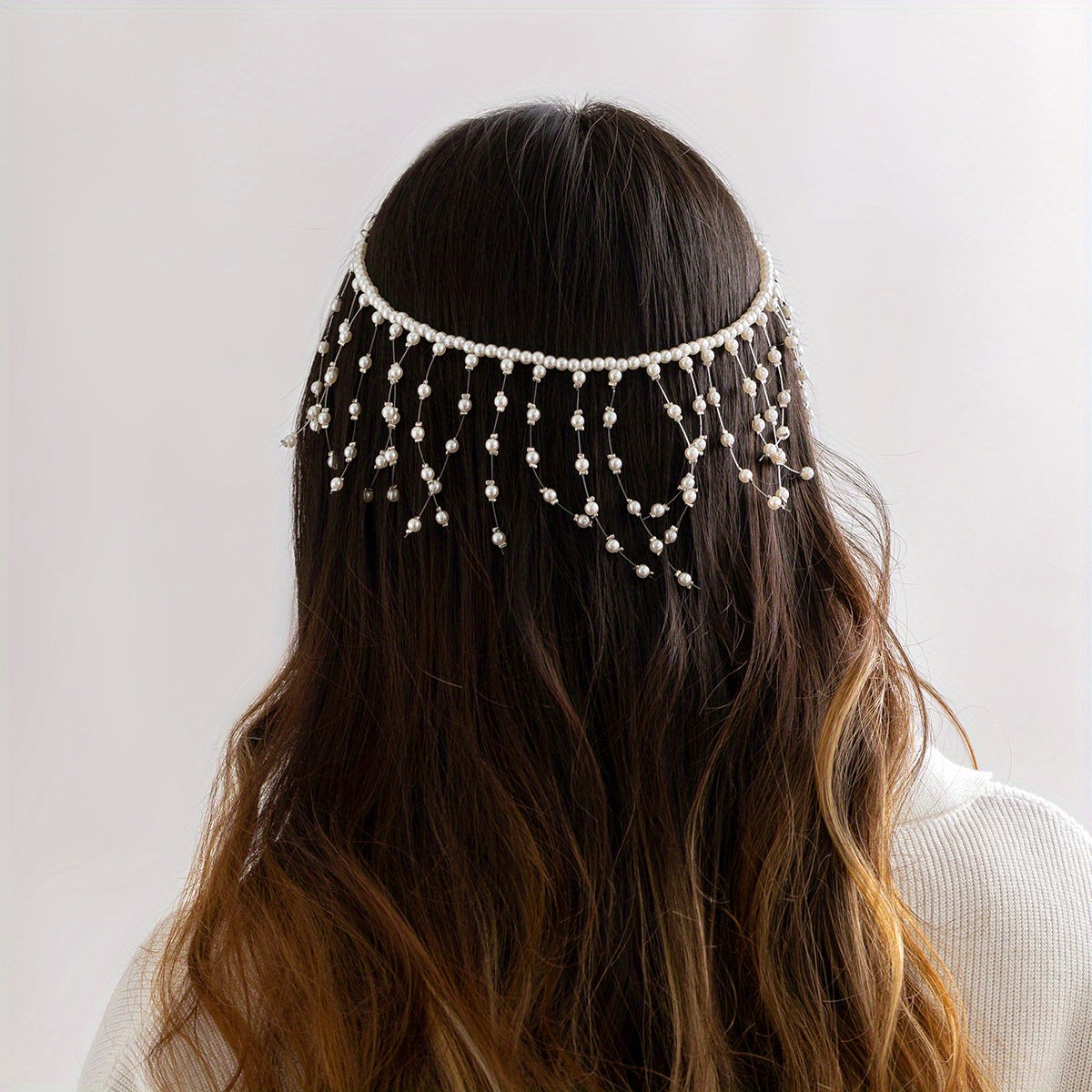 Faux Pearl Beaded Head Piece Head Jewelry Bridal Wedding Hair Accessories