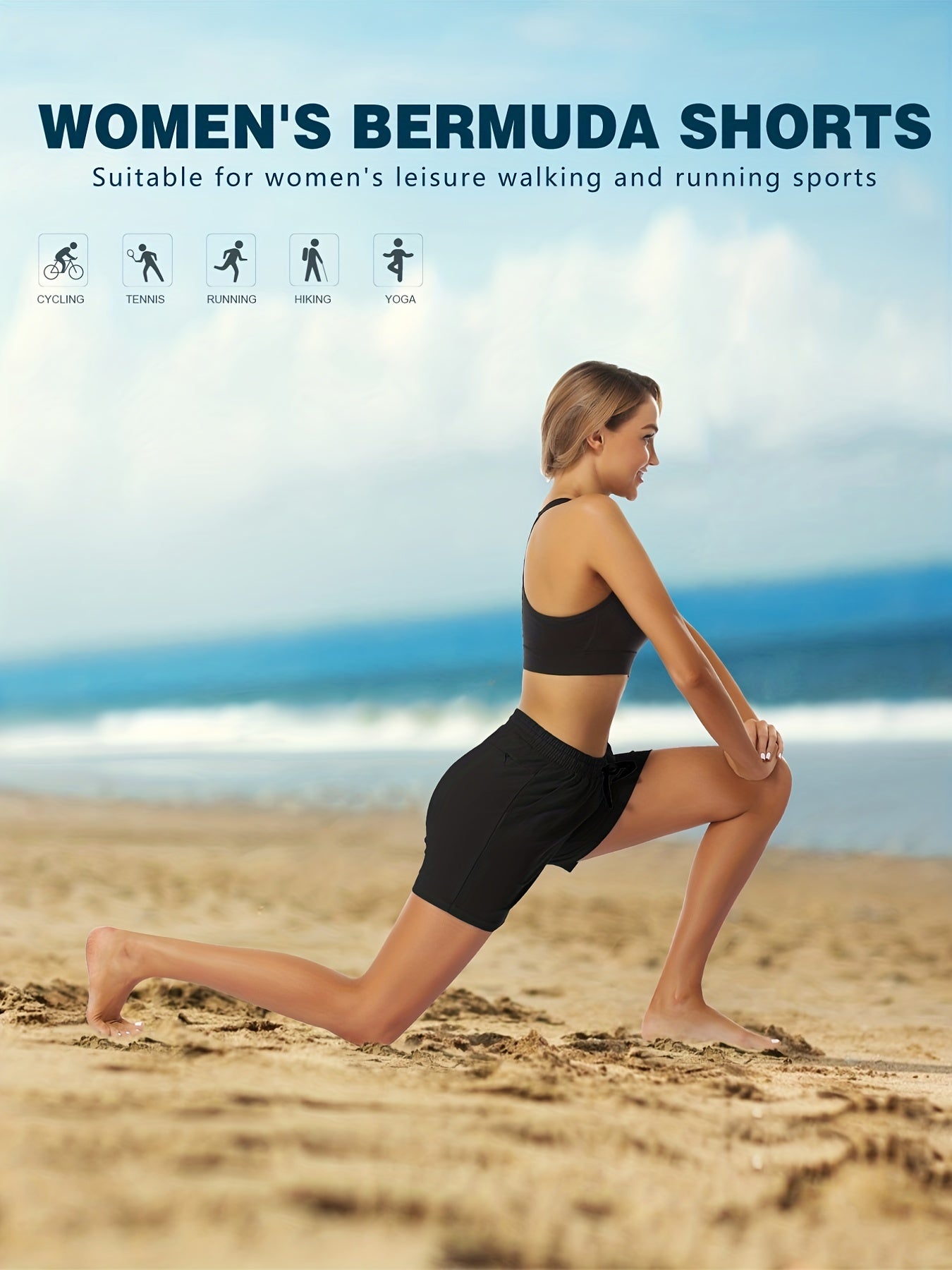 Drawstring Elastic Sports Shorts Summer Running Outdoor Women's Clothing