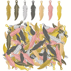 30pcs Alloy Feather Charms Pendants for DIY Jewelry Making Bracelet Necklace