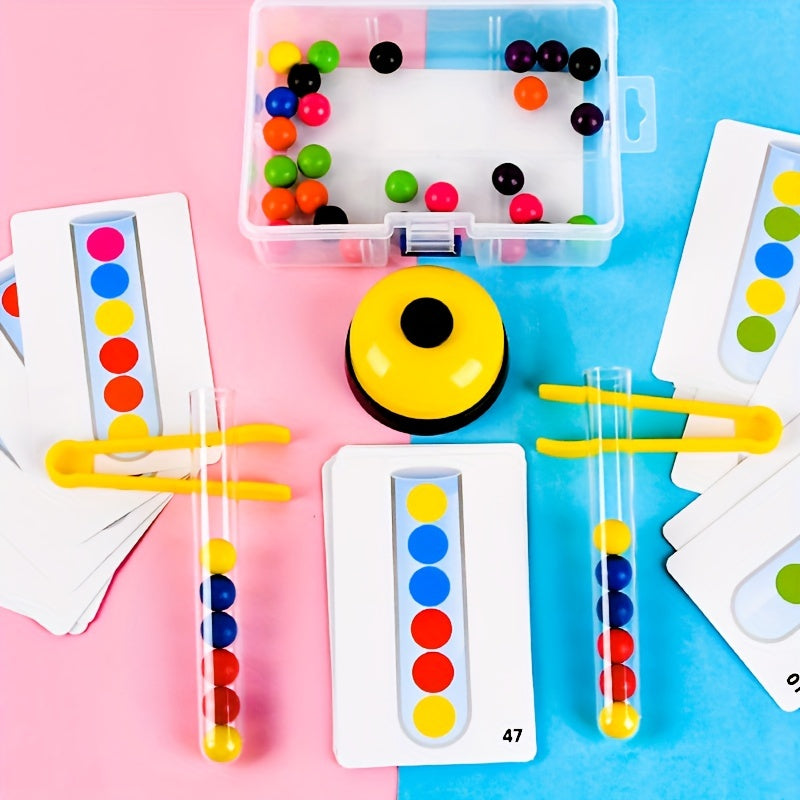 Clip Beads Test Tube Toy Rainbow Beads Game Sorting Toys Counting