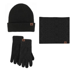 Winter Beanie Scarf Gloves Set Knitted Touch Screen Halter Gloves