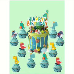 25pcs Dinosaur Cake Insert Party Supplies