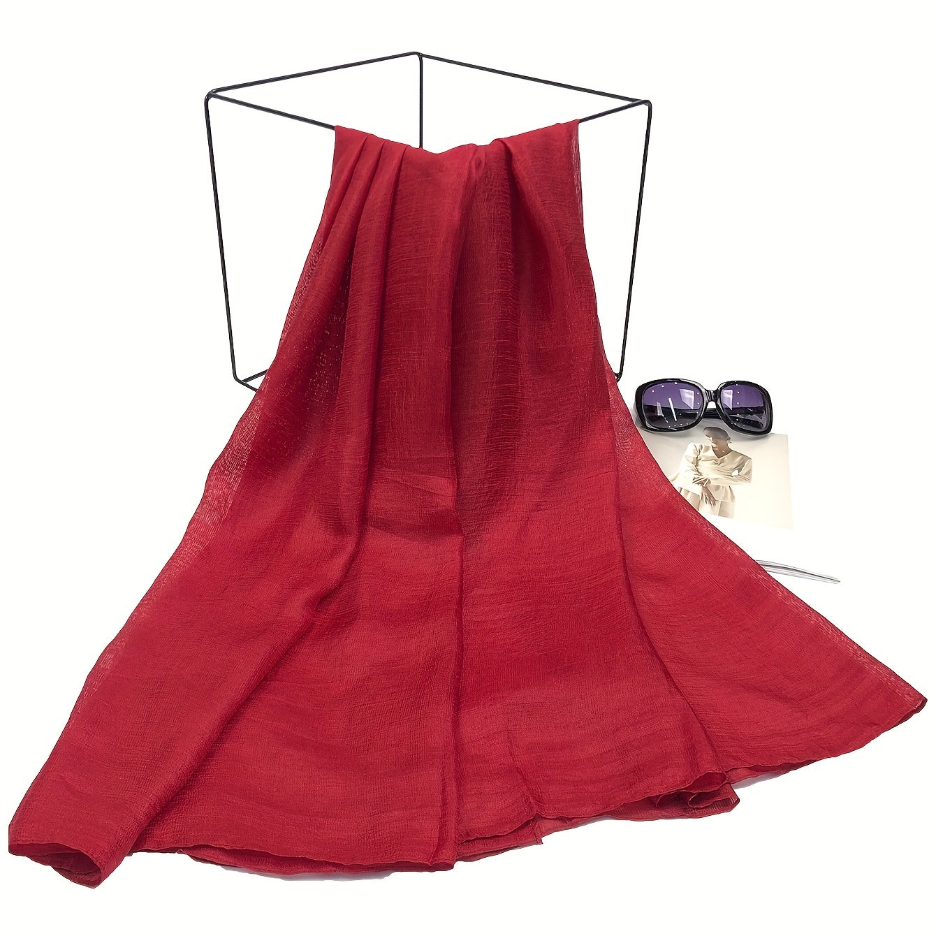 Pearlescent Scarf Hijab Warm Shawl Women Windproof Head Wrap
