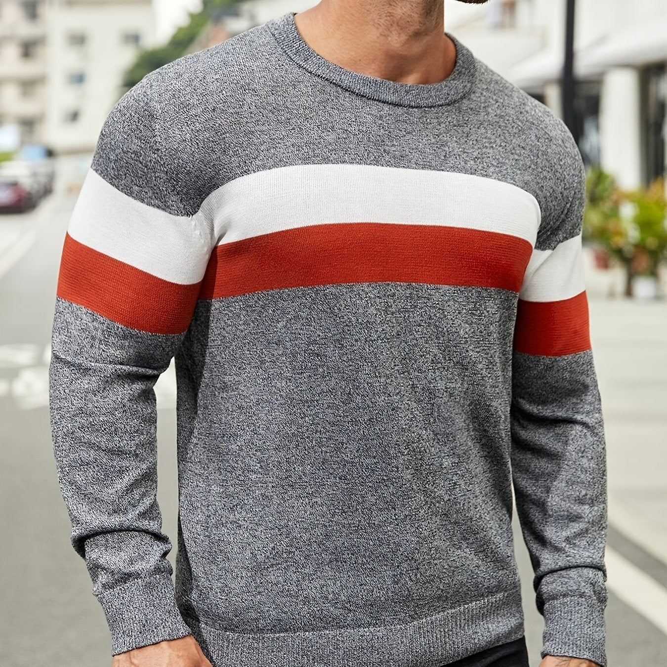 Men Casual Knitted Sweater without Shirt