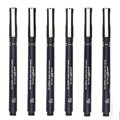 6 Tip Sizes Drawing Pens Fine Single Needle Technology Ink
