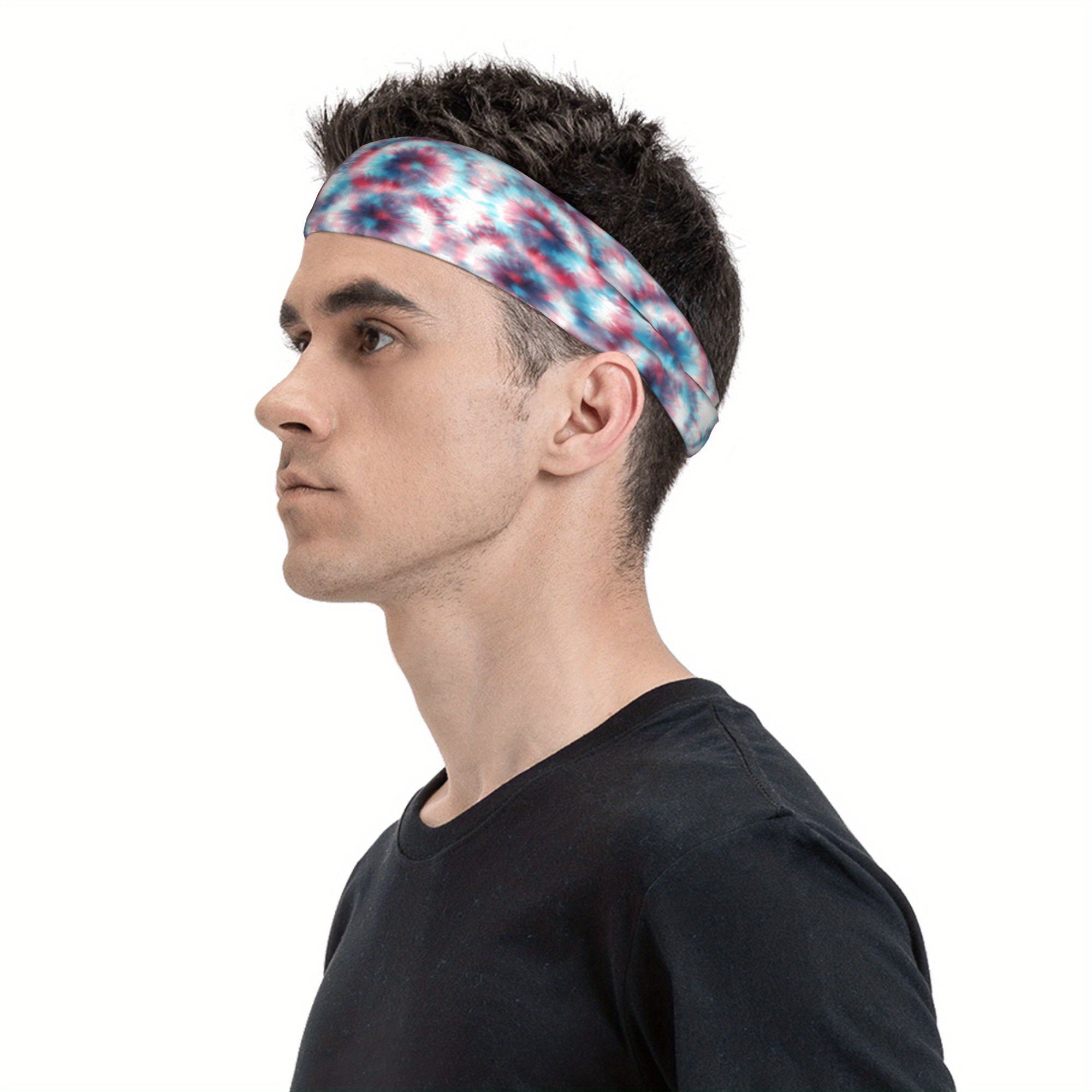 Tie Dye Headband Polyester Spandex Blend Comfortable Adjustable Fit