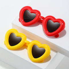 Y2K Inflated Heart Sunglasses for Women Men Funny Party Sun Shades