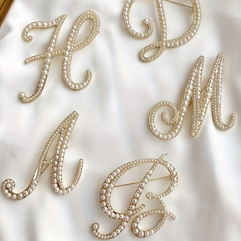 Letter Brooch Alloy Inlaid Diamond Pin Corsage