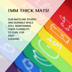 7pcs Colorful Cutting Mats Food Icons BPA Non Porous