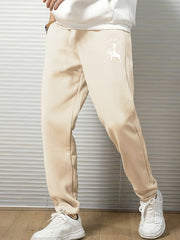 Men's Bull Print Jogger Pants Loose Sweatpants