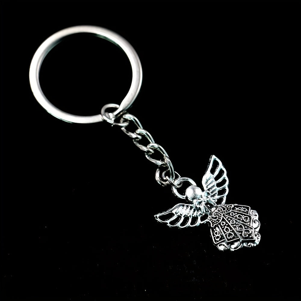 20pcs Men's Angel Alloy Pendant Keychain Keyring For Wedding Birthday Party
