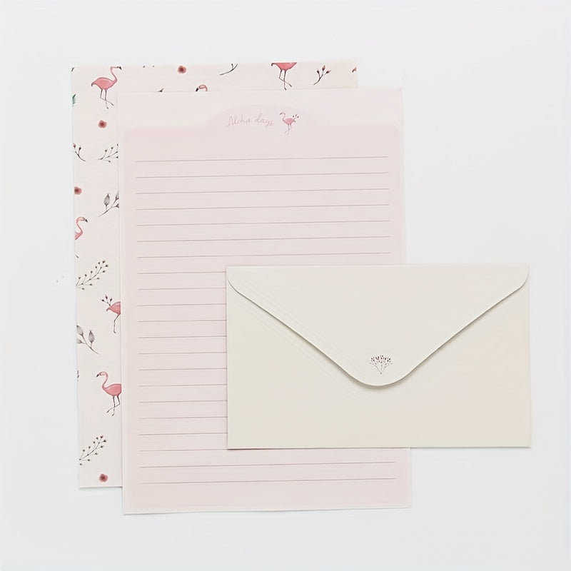 Flamingo Writing Paper & Envelopes Set for Letters