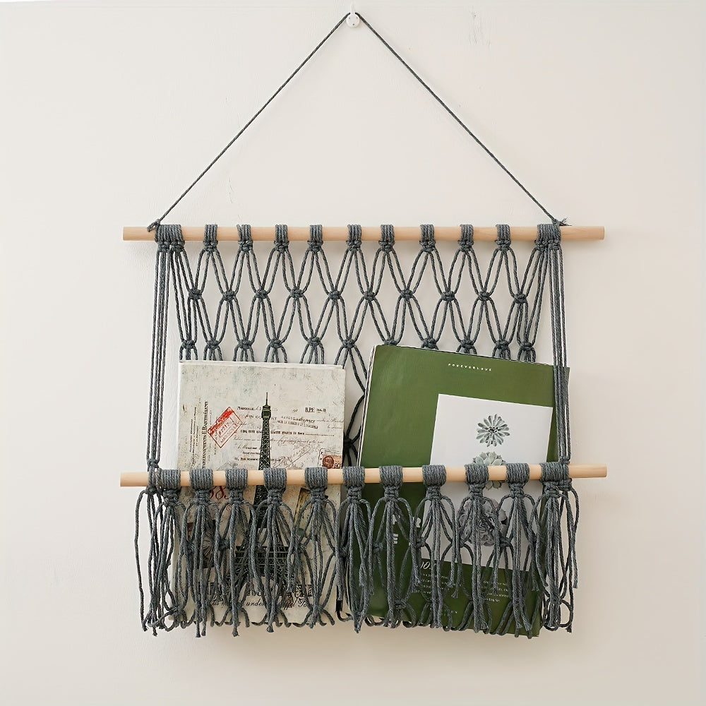 Macrame Woven Animal Hammock for Nursery & Playroom Organization