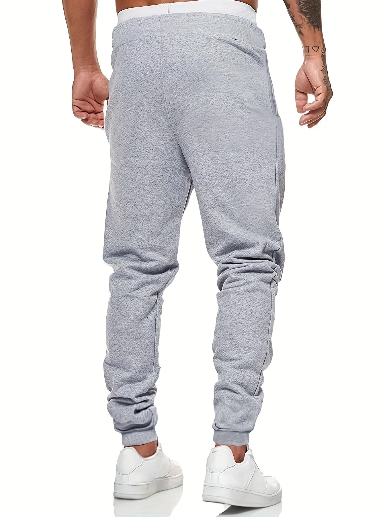 Letter Print Men's Drawstring Sweatpants Pocket Casual Comfy Jogger Pants