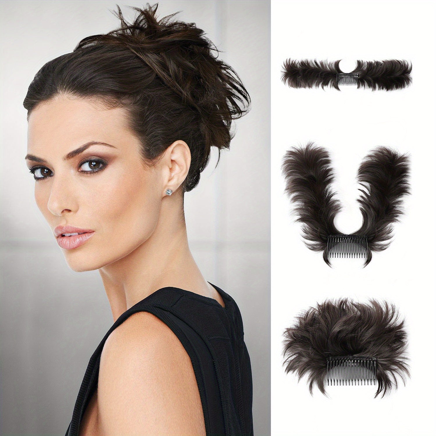 Blonde Messy Bun Hair Piece Side Comb Clip In Hair Bun Hairpiece Synthetic Hair