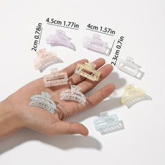 10pcs Hollow Transparent Speckle Hair Claw Non slip Shark Claw Style Hair Access