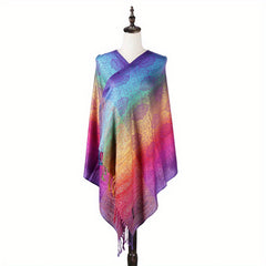 Paisley Jacquard Tassel Scarf Large Gradient Shawl