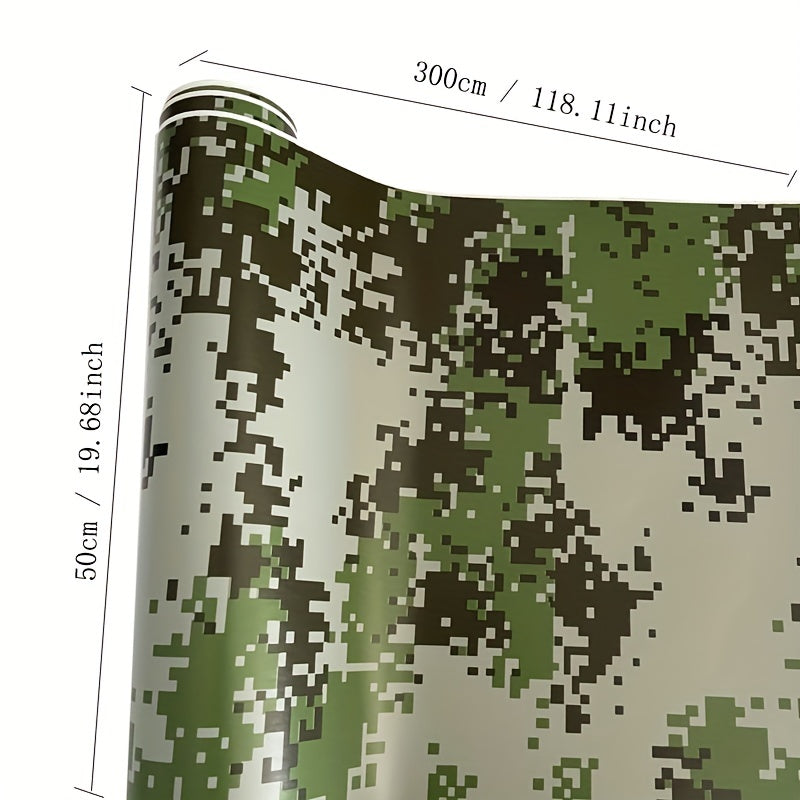 Digital Army Green Camouflage Car Wrap Foil Military Pixel Car Sticker Decal