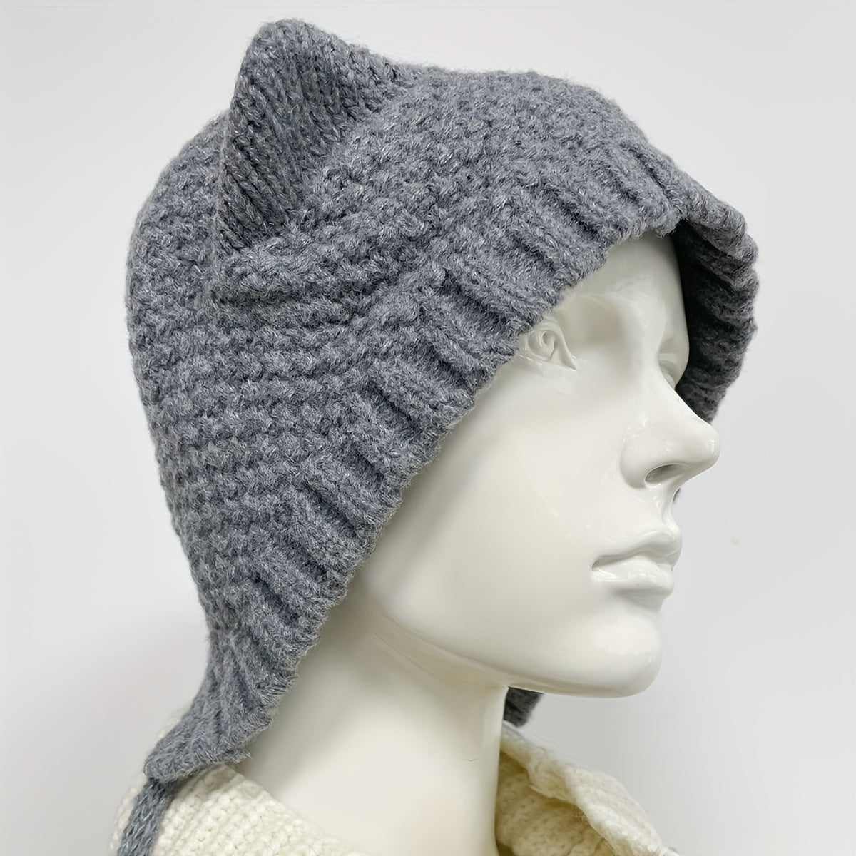 Cartoon Cat Ear Beanie Knit Hat for Women Men