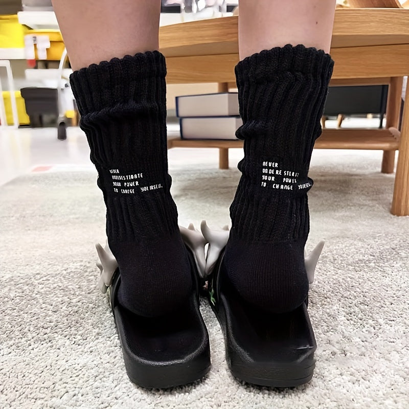Letter Print Socks Soft Mid Tube Socks Women's Stockings