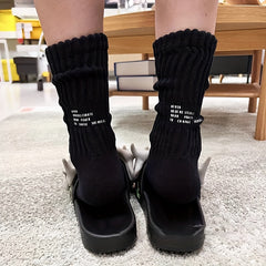 Letter Print Socks Soft Mid Tube Socks Women's Stockings