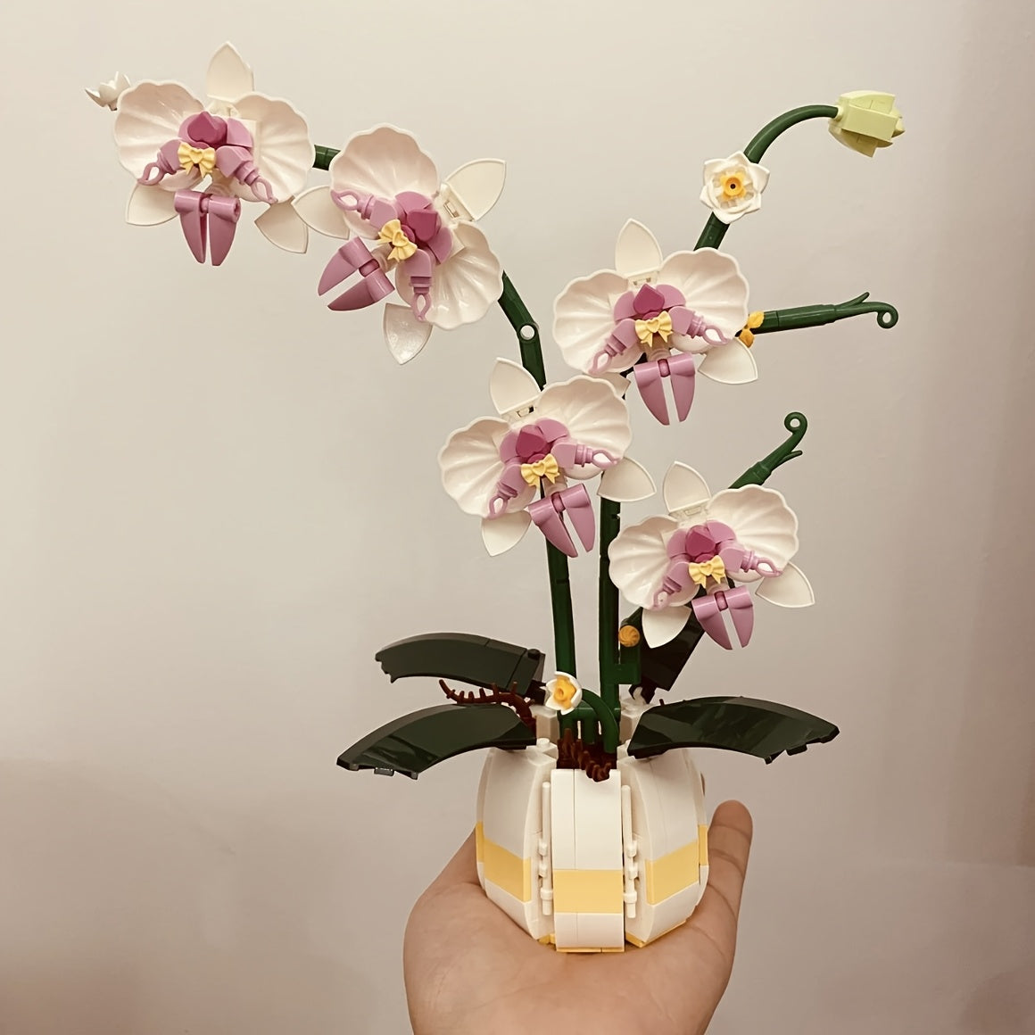 Orchid Building Block Phalaenopsis Bouquet Desktop Ornament Home Decoration