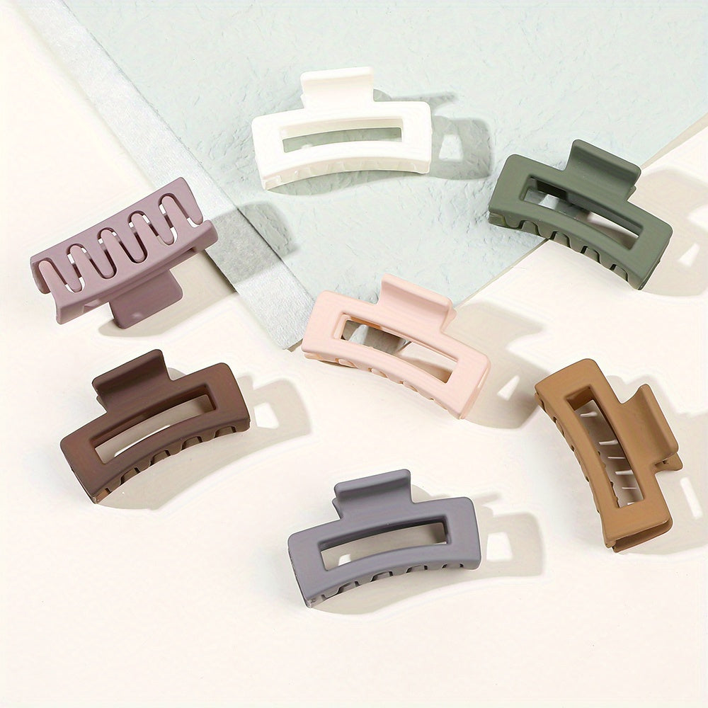 Square Clip Semi Round Hair Claw Solid Hairclip Shark Claw Decoration