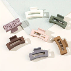 Square Clip Semi Round Hair Claw Solid Hairclip Shark Claw Decoration